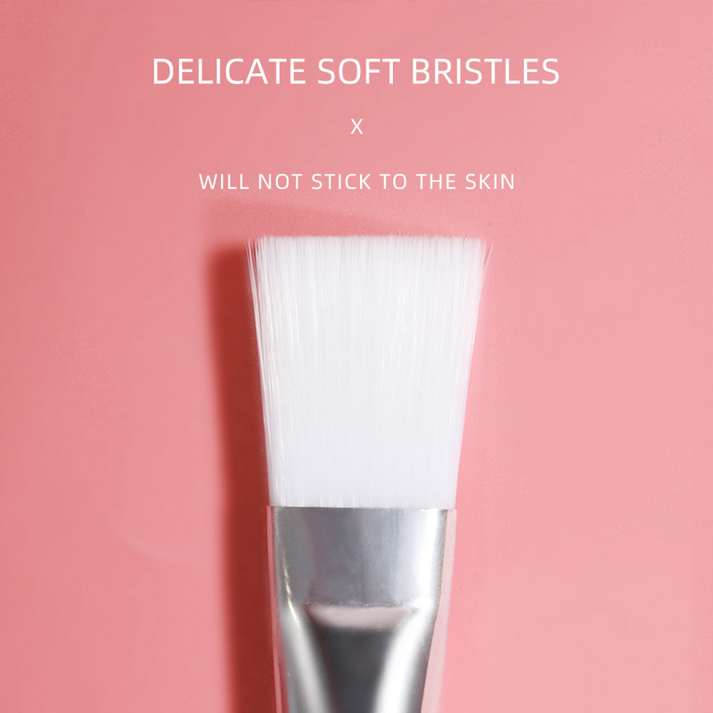 Perie pentru mască facială din silicon Perie profesională cu două capete pentru amestecarea fibrelor de lână, instrument cosmetic pentru îngrijirea pielii, ușor de curățat 1 buc.