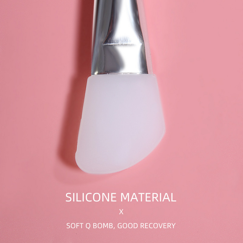 Perie pentru mască facială din silicon Perie profesională cu două capete pentru amestecarea fibrelor de lână, instrument cosmetic pentru îngrijirea pielii, ușor de curățat 1 buc.