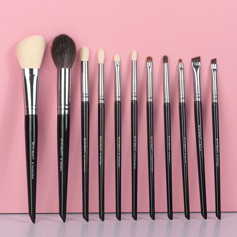 Set de pensule de machiaj Fard de ochi Pense pentru sprancene Par sintetic de capra Blush Highlight Pensule de machiaj Contour Bethy Beauty