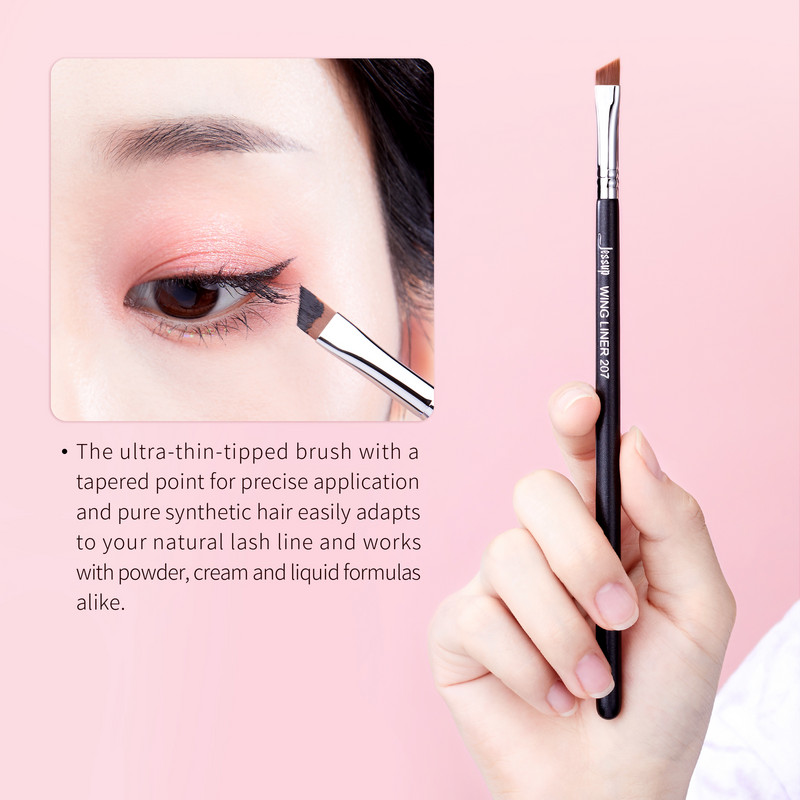 Πινέλο φρυδιών Jessup Βούρτσες μακιγιάζ φρυδιών με εξαιρετικά λεπτές μύτες Precision Tapered for Lash Line Pure Synthetic Wooden S142