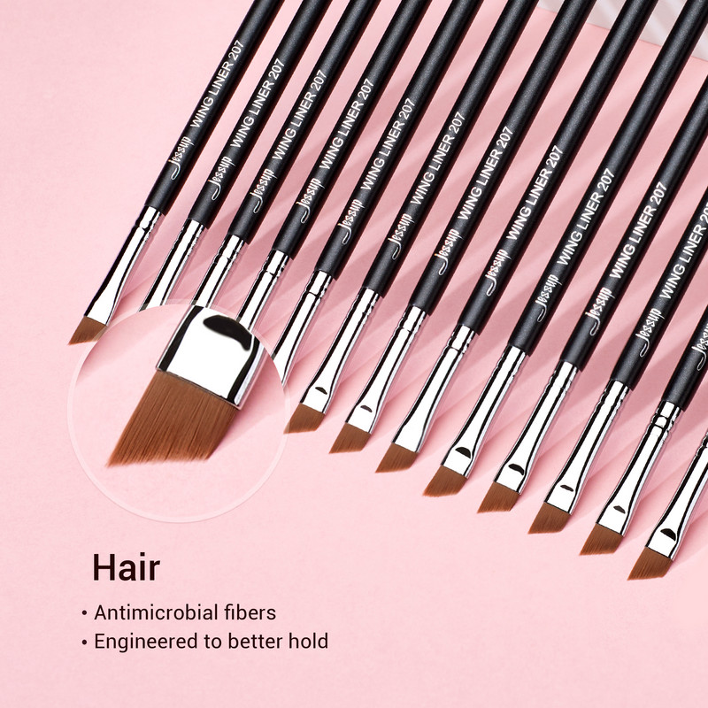 Πινέλο φρυδιών Jessup Βούρτσες μακιγιάζ φρυδιών με εξαιρετικά λεπτές μύτες Precision Tapered for Lash Line Pure Synthetic Wooden S142