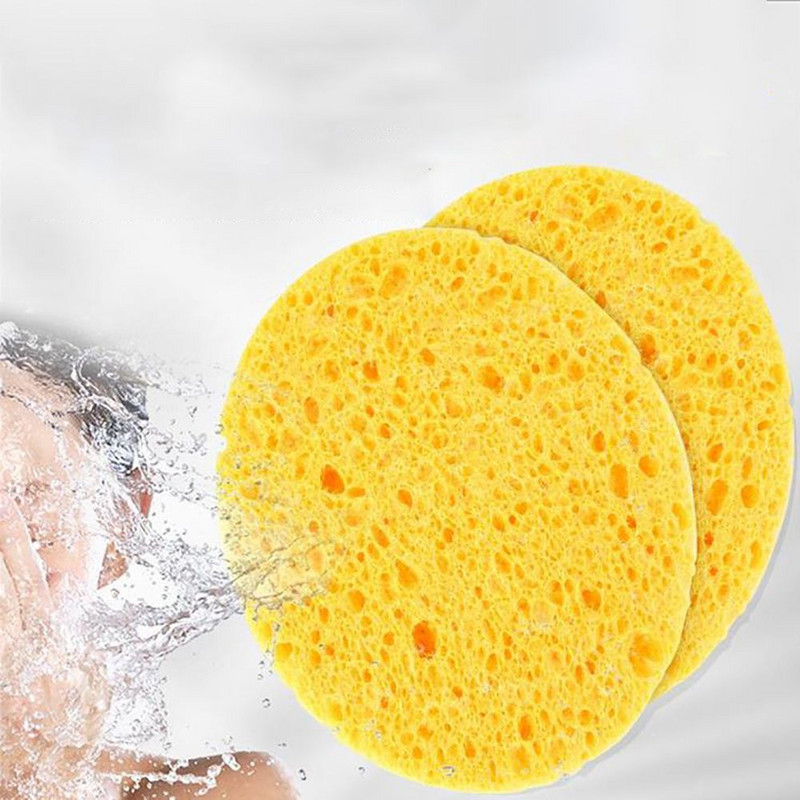 5db Újrafelhasználható Arclemosó Szivacs Sminklemosó kendő Kerek Tisztító Kozmetika Párna Compress Cellulose Beauty