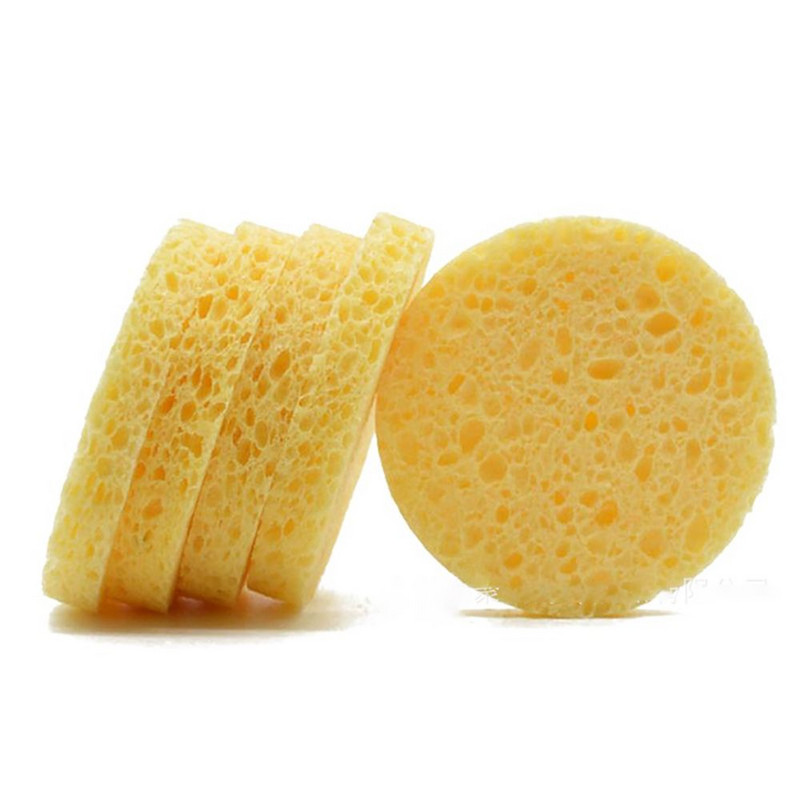 5db Újrafelhasználható Arclemosó Szivacs Sminklemosó kendő Kerek Tisztító Kozmetika Párna Compress Cellulose Beauty