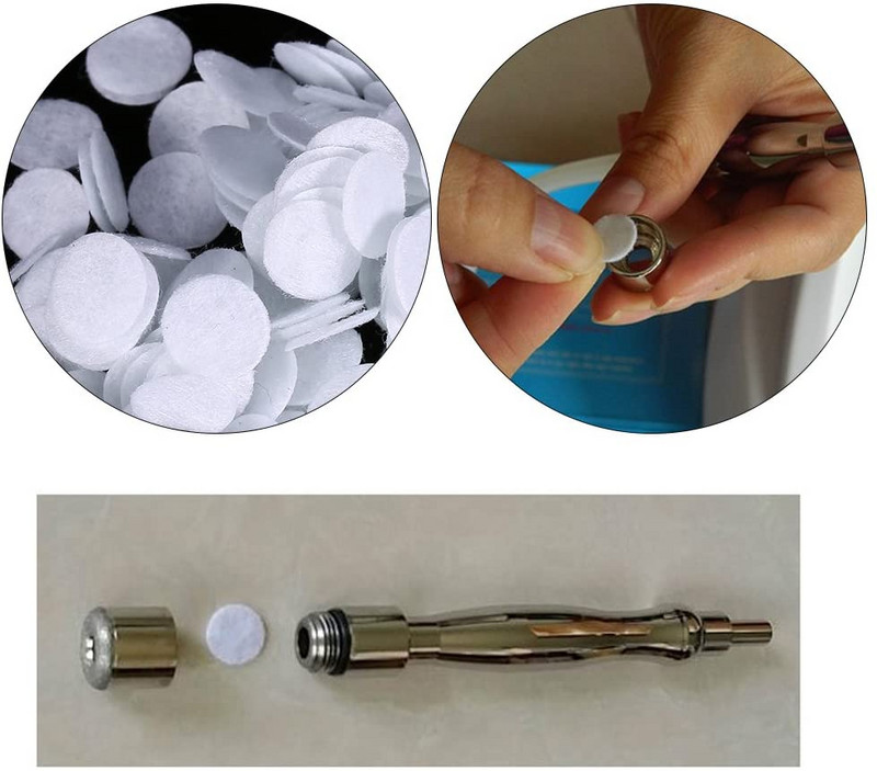 100 vnt. mikrodermabrazijos medvilnės filtrų keitimas 10 mm, skirtas veido priežiūrai ir inkštirų šalinimui, veido vakuuminiai filtrai