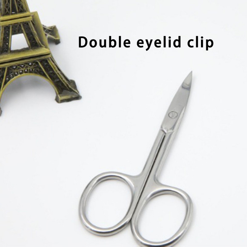 Foarfece de îngrijire din oțel inoxidabil Foarfecă confortabilă de frumusețe Dreaptă, rezistentă, pentru machiaj, mustață, bărbați, femei