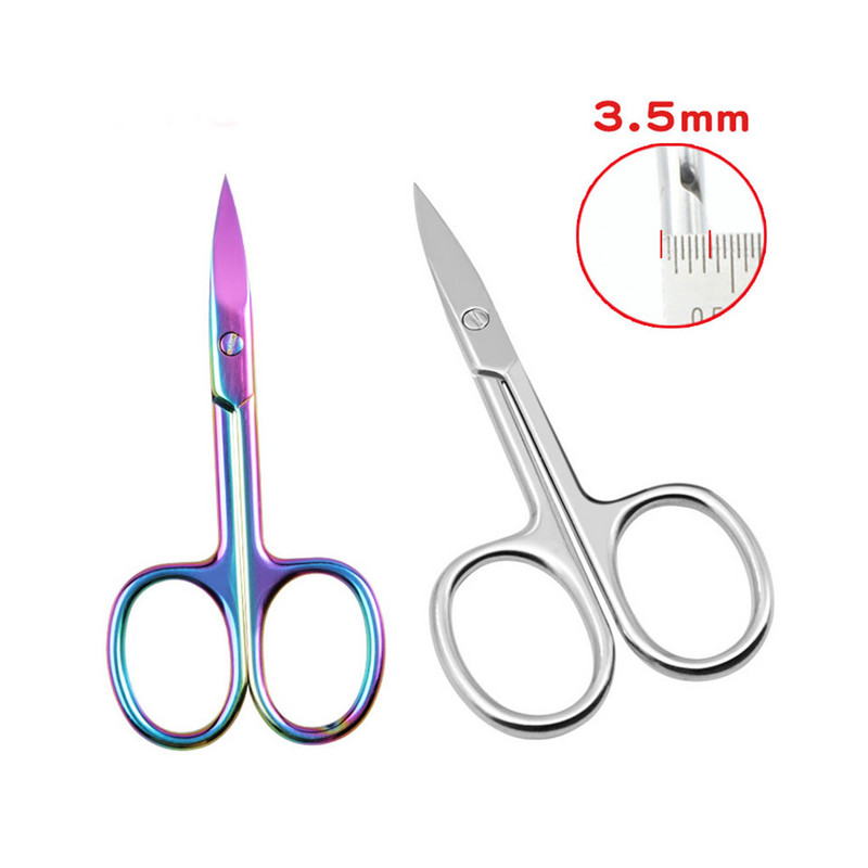 Foarfece de îngrijire din oțel inoxidabil Foarfecă confortabilă de frumusețe Dreaptă, rezistentă, pentru machiaj, mustață, bărbați, femei