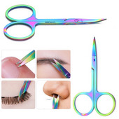 Nou colorat gene sprancene foarfeca machiaj cameleon cap curbat manichiura frumusete foarfeca unghii cuticule instrument pentru îndepărtarea părului