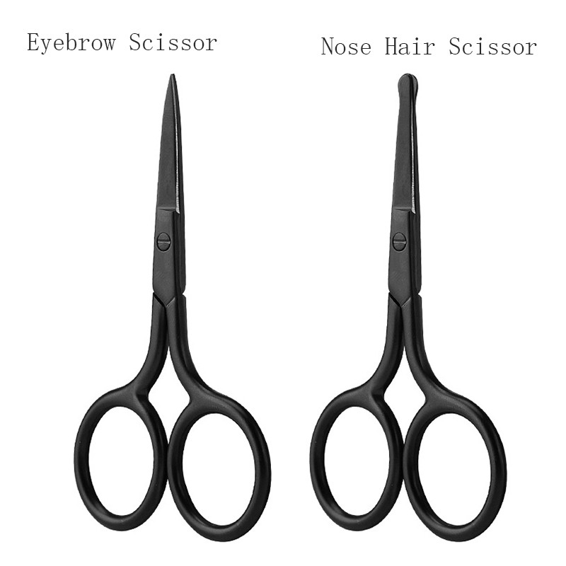2 buc Foarfece pentru sprâncene din oțel inoxidabil Trimmer pentru sprâncene pentru gene pentru nas Foarfecă portabilă pentru oglindă de depozitare Instrument de machiaj