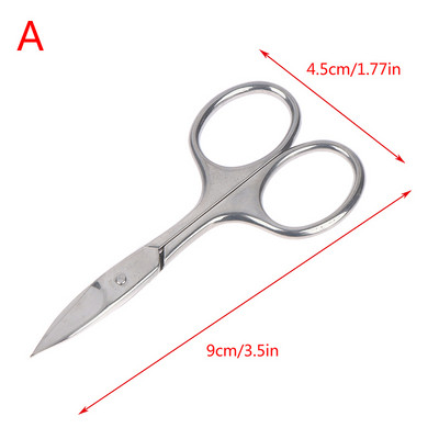 Foarfece pentru unghii de înaltă calitate, curbată din oțel inoxidabil pentru sprâncene, pentru gene, pentru îndepărtarea părului facial, instrument portabil de frumusețe pentru machiaj