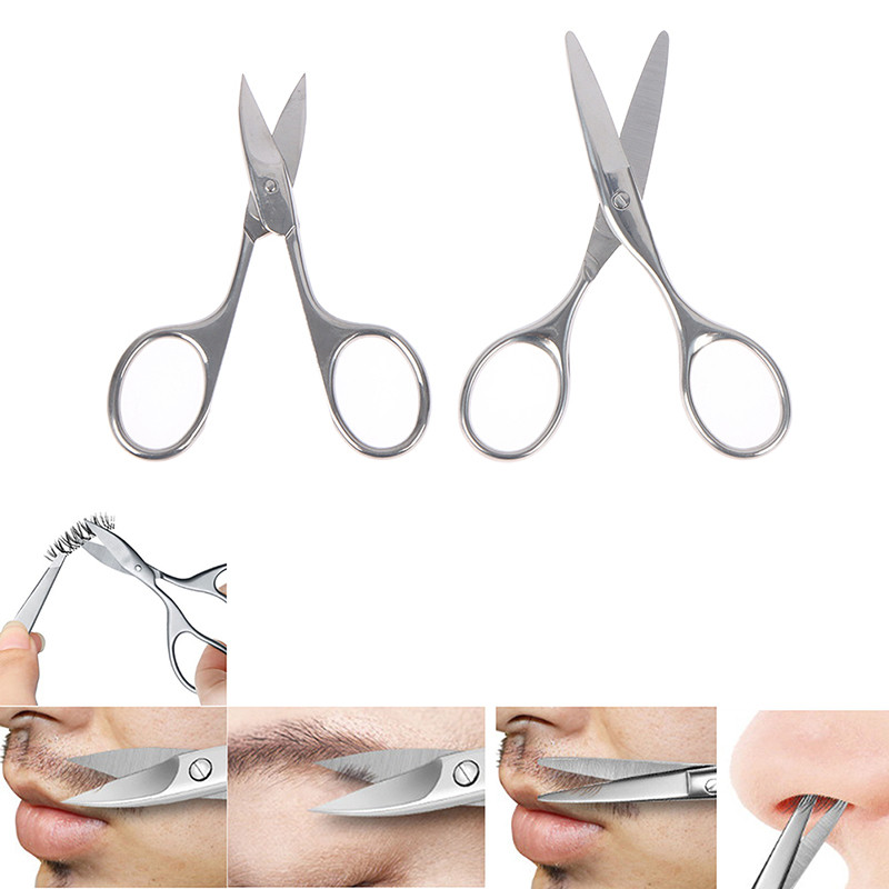 Foarfece pentru unghii de înaltă calitate, curbată din oțel inoxidabil pentru sprâncene, pentru gene, pentru îndepărtarea părului facial, instrument portabil de frumusețe pentru machiaj