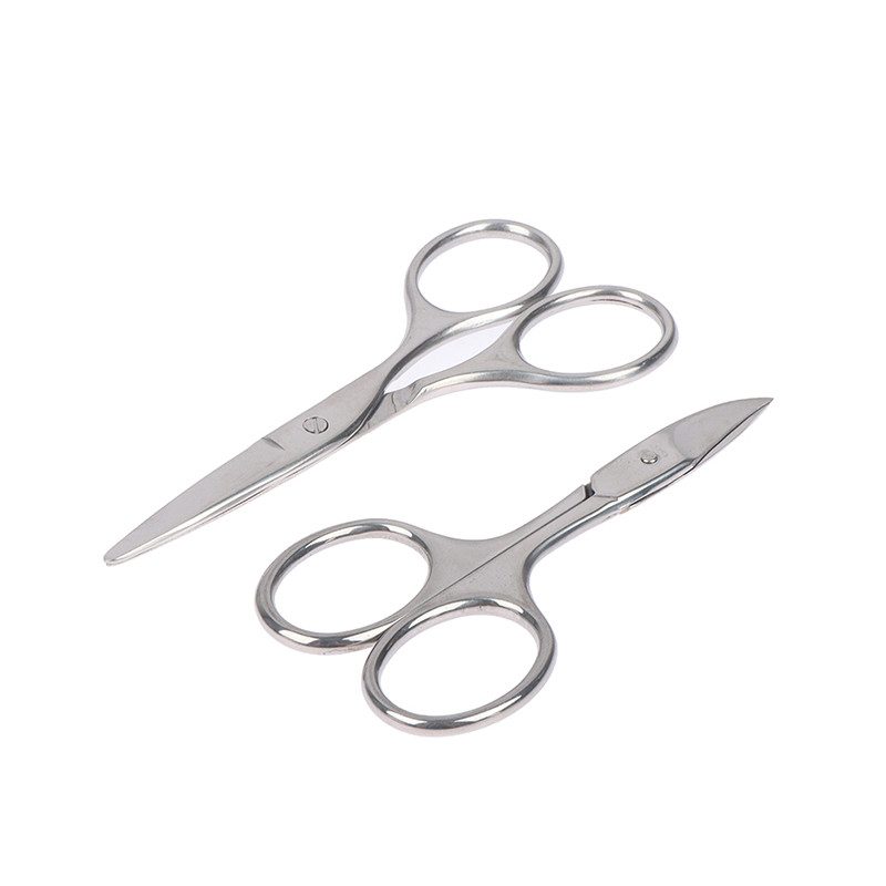 Foarfece pentru unghii de înaltă calitate, curbată din oțel inoxidabil pentru sprâncene, pentru gene, pentru îndepărtarea părului facial, instrument portabil de frumusețe pentru machiaj