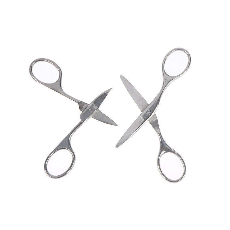 Foarfece pentru unghii de înaltă calitate, curbată din oțel inoxidabil pentru sprâncene, pentru gene, pentru îndepărtarea părului facial, instrument portabil de frumusețe pentru machiaj