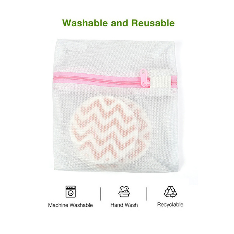 12 бр. Миещи се тампони за премахване на грим Двуслойни кадифени почистващи тампони за многократна употреба Бамбукови влакна Памук с чанта за съхранение Грижа за кожата