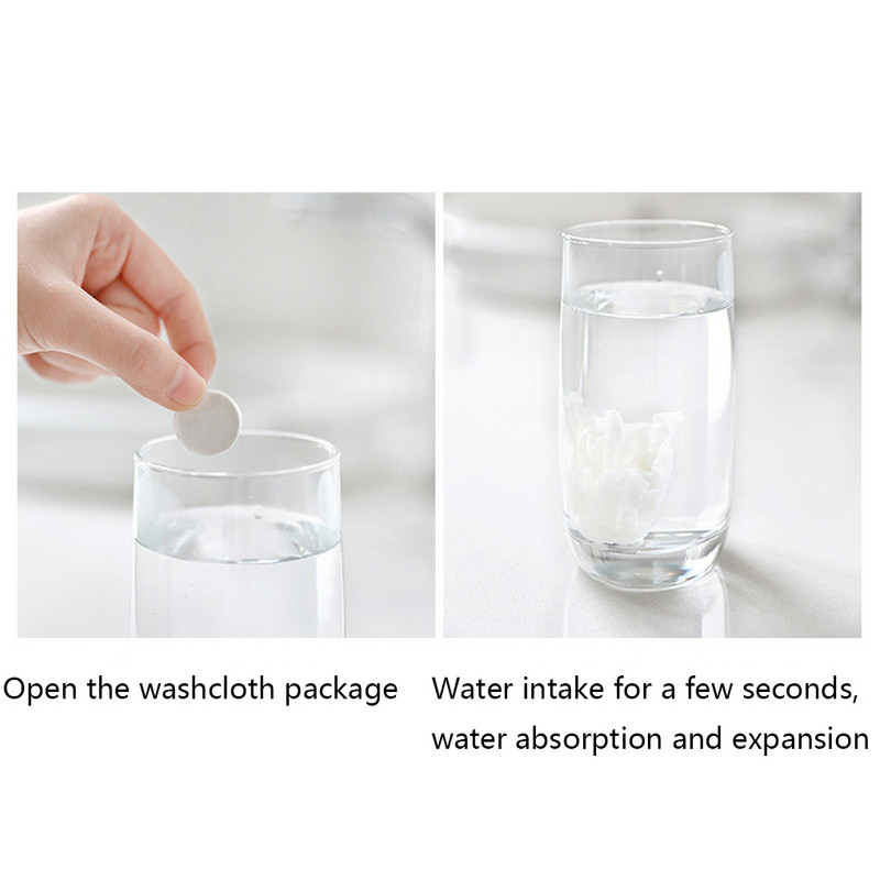 1 pungă de unică folosință din bumbac pur comprimat prosop portabil de călătorie pentru față cu apă șervețele umede șervețel șervețel șervețele umede în aer liber