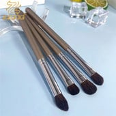 ZZDOG 4 bucăți profesionale păr de cal conic amestecare perie de lustruire fard de pleoape frumusețe instrumente cosmetice set de pensule pentru machiaj pentru ochi