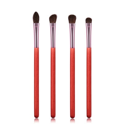 ZZDOG 4 bucăți profesionale păr de cal conic amestecare perie de lustruire fard de pleoape frumusețe instrumente cosmetice set de pensule pentru machiaj pentru ochi