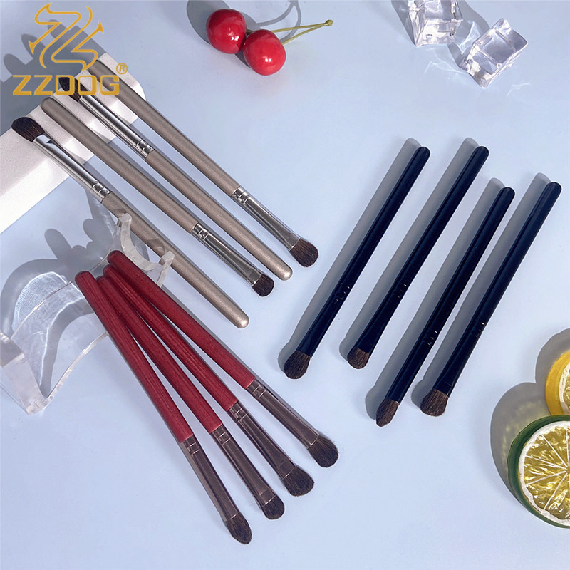 ZZDOG 4 bucăți profesionale păr de cal conic amestecare perie de lustruire fard de pleoape frumusețe instrumente cosmetice set de pensule pentru machiaj pentru ochi