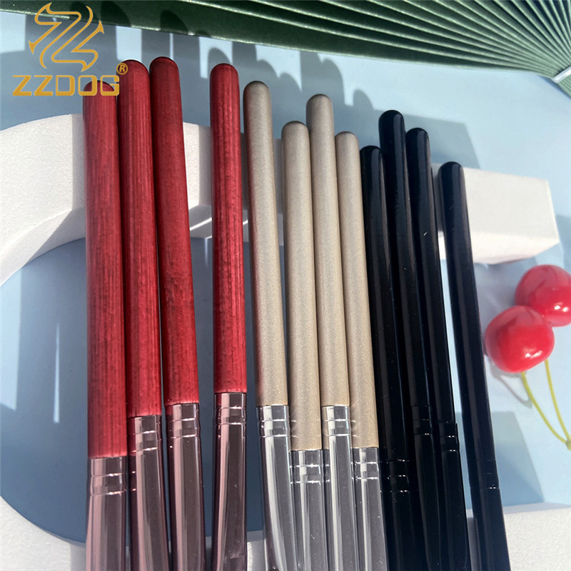 ZZDOG 4 bucăți profesionale păr de cal conic amestecare perie de lustruire fard de pleoape frumusețe instrumente cosmetice set de pensule pentru machiaj pentru ochi