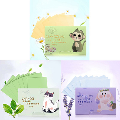 600 buc/6 pachete Film de control al uleiului Machiaj Curățarea feței Hârtii de absorbție a uleiului Unelte de machiaj pentru frumusețe Servetele pentru față cu ceai verde