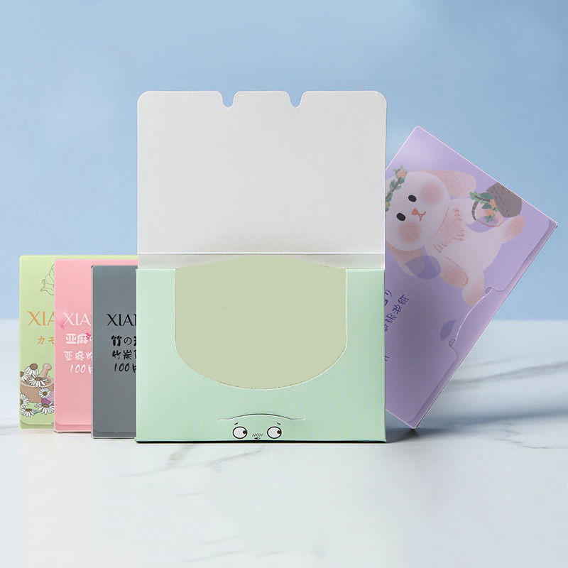 600 buc/6 pachete Film de control al uleiului Machiaj Curățarea feței Hârtii de absorbție a uleiului Unelte de machiaj pentru frumusețe Servetele pentru față cu ceai verde