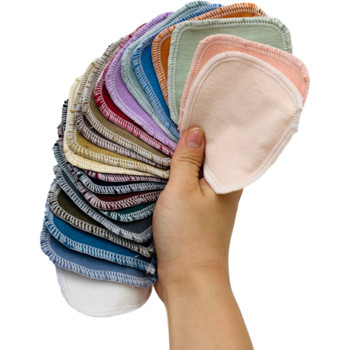 12 τεμάχια μαξιλαράκια ντεμακιγιάζ Βαμβακερή πετσέτα καθαρισμού προσώπου που πλένεται στρογγυλά προσώπου φανελάκι Scrubby επαναχρησιμοποιήσιμο μακιγιάζ γραφίτη
