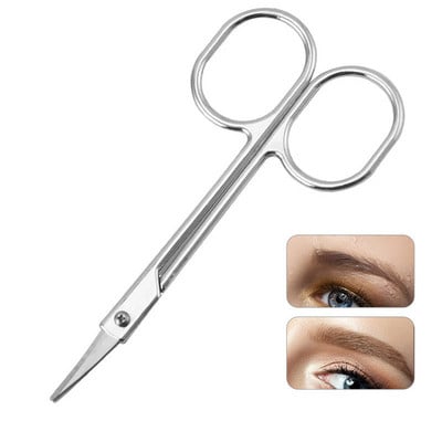 Trimmer de sprâncene galvanizat din oțel inoxidabil Instrument de tundere a părului pentru machiaj Foarfece de frumusețe pentru tunderea sprâncenelor Foarfece mici