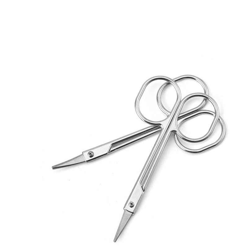 Trimmer de sprâncene galvanizat din oțel inoxidabil Instrument de tundere a părului pentru machiaj Foarfece de frumusețe pentru tunderea sprâncenelor Foarfece mici