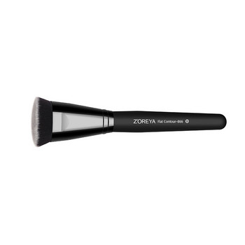 Марка ZOREYA Единична черна четка за грим с плосък контур с плътен синтетичен косъм Висококачествена накрайник Професионални инструменти за грим