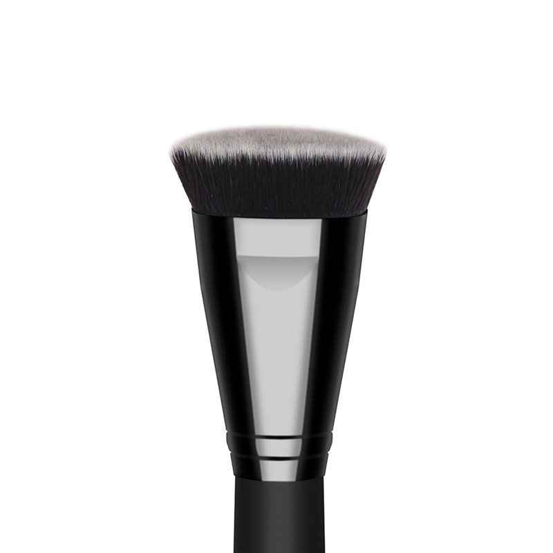 Perie de machiaj cu contur plat negru, marca ZOREYA, păr sintetic dens, virolă de înaltă calitate, instrumente profesionale de machiaj