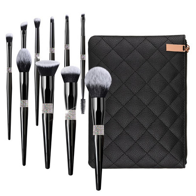 LOYBJ 10db gyémánt sminkecset szett Kozmetika Blending Tool Púder Alapozó Pirosító Highlight Eyeshadow Szemöldök Szempillakefe