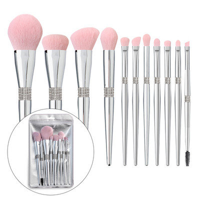 LOYBJ 10db gyémánt sminkecset szett Kozmetika Blending Tool Púder Alapozó Pirosító Highlight Eyeshadow Szemöldök Szempillakefe