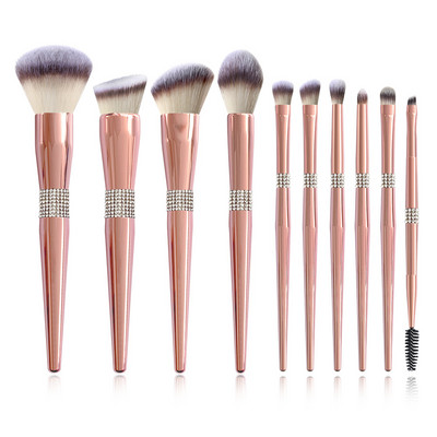 LOYBJ 10db gyémánt sminkecset szett Kozmetika Blending Tool Púder Alapozó Pirosító Highlight Eyeshadow Szemöldök Szempillakefe