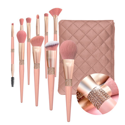 LOYBJ 10db gyémánt sminkecset szett Kozmetika Blending Tool Púder Alapozó Pirosító Highlight Eyeshadow Szemöldök Szempillakefe