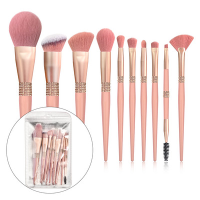 LOYBJ 10db gyémánt sminkecset szett Kozmetika Blending Tool Púder Alapozó Pirosító Highlight Eyeshadow Szemöldök Szempillakefe