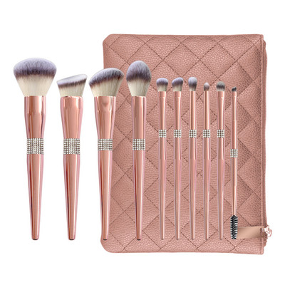 LOYBJ 10db gyémánt sminkecset szett Kozmetika Blending Tool Púder Alapozó Pirosító Highlight Eyeshadow Szemöldök Szempillakefe