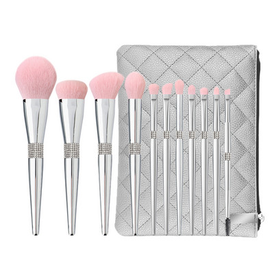 LOYBJ 10db gyémánt sminkecset szett Kozmetika Blending Tool Púder Alapozó Pirosító Highlight Eyeshadow Szemöldök Szempillakefe