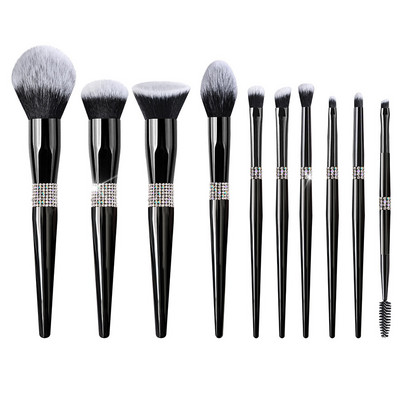 LOYBJ 10db gyémánt sminkecset szett Kozmetika Blending Tool Púder Alapozó Pirosító Highlight Eyeshadow Szemöldök Szempillakefe