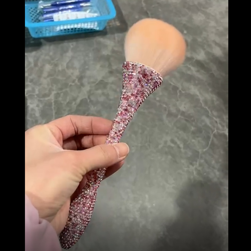 Pensule de machiaj cu diamant auriu Set pensule de machiaj cosmetice Pudră de amestecare pentru fond de ten Perie pentru față Trusă de instrumente de machiaj machiaj