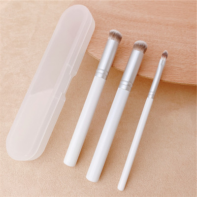 Set de pensule de machiaj pentru corector alb LOYBJ, fond de ten cu pudră cosmetică profesională, perie portabilă pentru corector pentru detaliu pentru față cu cutie