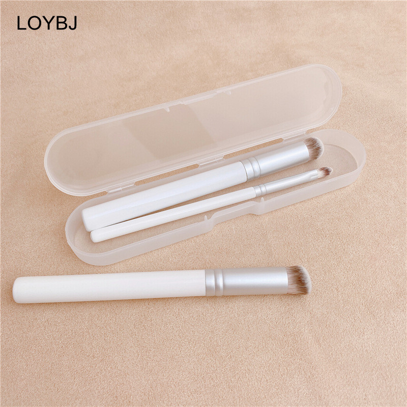 Set de pensule de machiaj pentru corector alb LOYBJ, fond de ten cu pudră cosmetică profesională, perie portabilă pentru corector pentru detaliu pentru față cu cutie