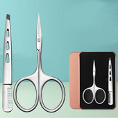 D2TA din oțel inoxidabil foarfece de machiaj portabil nas păr sprancene gene tunder fața pensetă