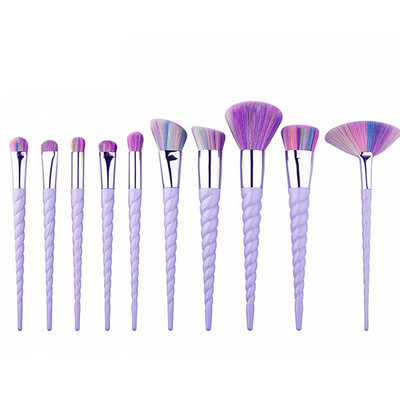 10 db Blue Unicorn sminkecset készlet púder szemhéjfesték alapozó ajak ecset Crystal Diamond smink ecset készletek maquiagem