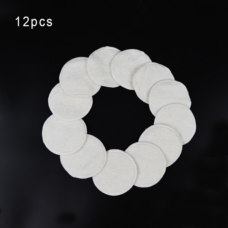 12 bucăți/set tampoane reutilizabile din fibră de bambus, lavabile, rotunde, pentru îndepărtarea machiajului, tampoane de bumbac, instrument pentru curățarea feței.