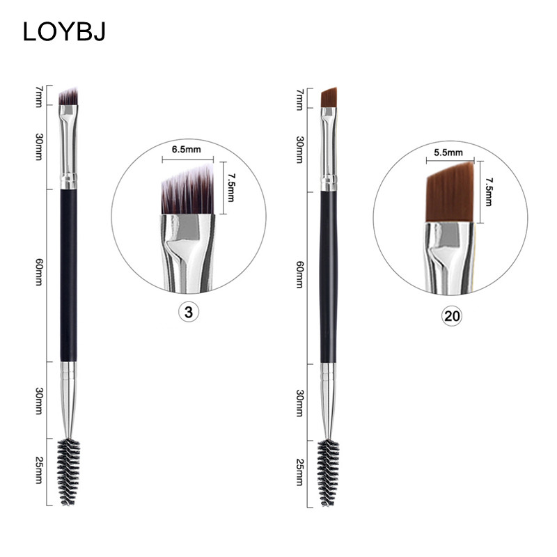 LOYBJ 5/10/20/50 vnt Antakių šepetėlis Dvi galvutė Antakių šukos Blakstienų Kosmetika Makiažo šepetėliai Profesionalūs antakiai Grožio įrankiai