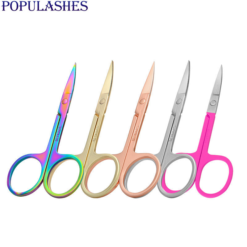 Foarfece din oțel inoxidabil Frumusețea genelor Instrument de frumusețe pentru tăierea sprâncenelor Aur roz/Negru Multicolor Mic Ușor de utilizat