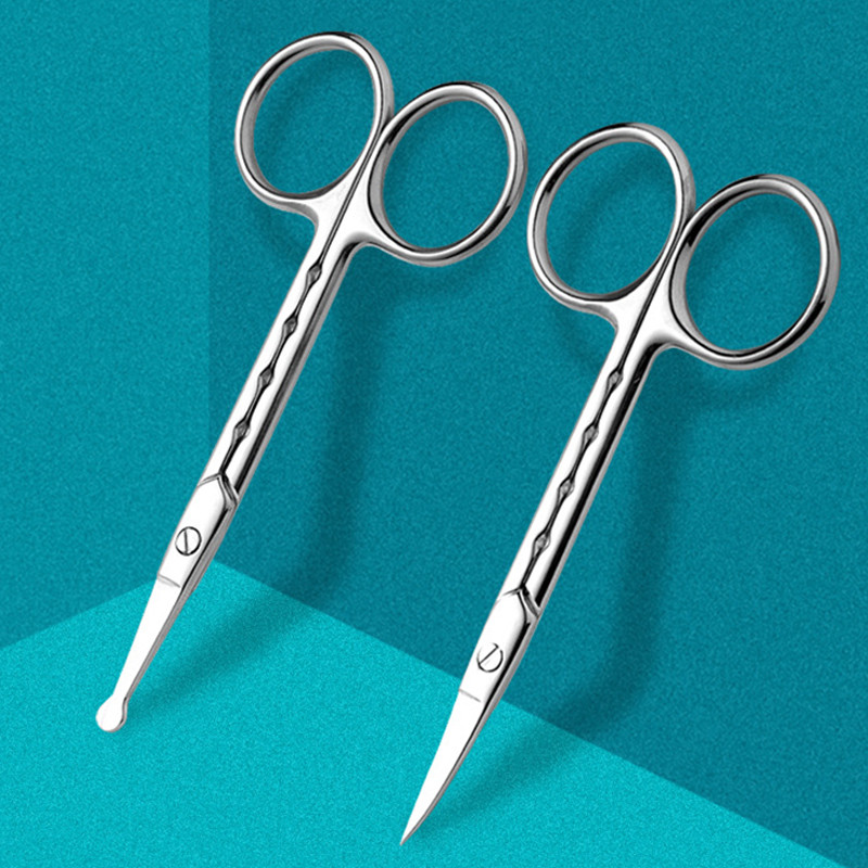 1PC Ножица за вежди Тример за вежди Мигли за вежди Ножица за коса в носа Ножица за маникюр от неръждаема стомана Резачка за нокти Грим