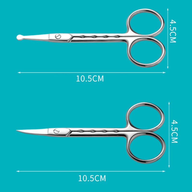 1PC Ножица за вежди Тример за вежди Мигли за вежди Ножица за коса в носа Ножица за маникюр от неръждаема стомана Резачка за нокти Грим
