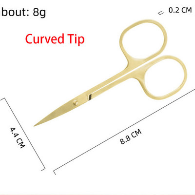 Vârf ascuțit pentru nas Foarfece pentru păr cu cap curbat Dispozitiv de îndepărtare a cuticulelor pentru unghii Dispozitiv de tăiere a sprâncenelor pentru coafat din oțel inoxidabil Instrument de machiaj