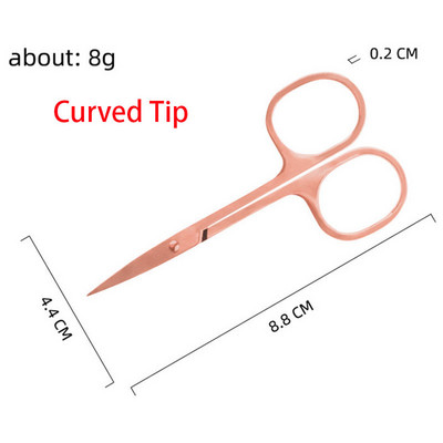 Vârf ascuțit pentru nas Foarfece pentru păr cu cap curbat Dispozitiv de îndepărtare a cuticulelor pentru unghii Dispozitiv de tăiere a sprâncenelor pentru coafat din oțel inoxidabil Instrument de machiaj