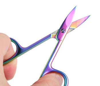 Ψαλίδι κοπής φρυδιών 3,5 mm πάχους από ανοξείδωτο ατσάλι Αυτοκόλλητα διπλών βλεφάρων Scissor Makeup Artist Big Bend Beauty Tools Logo